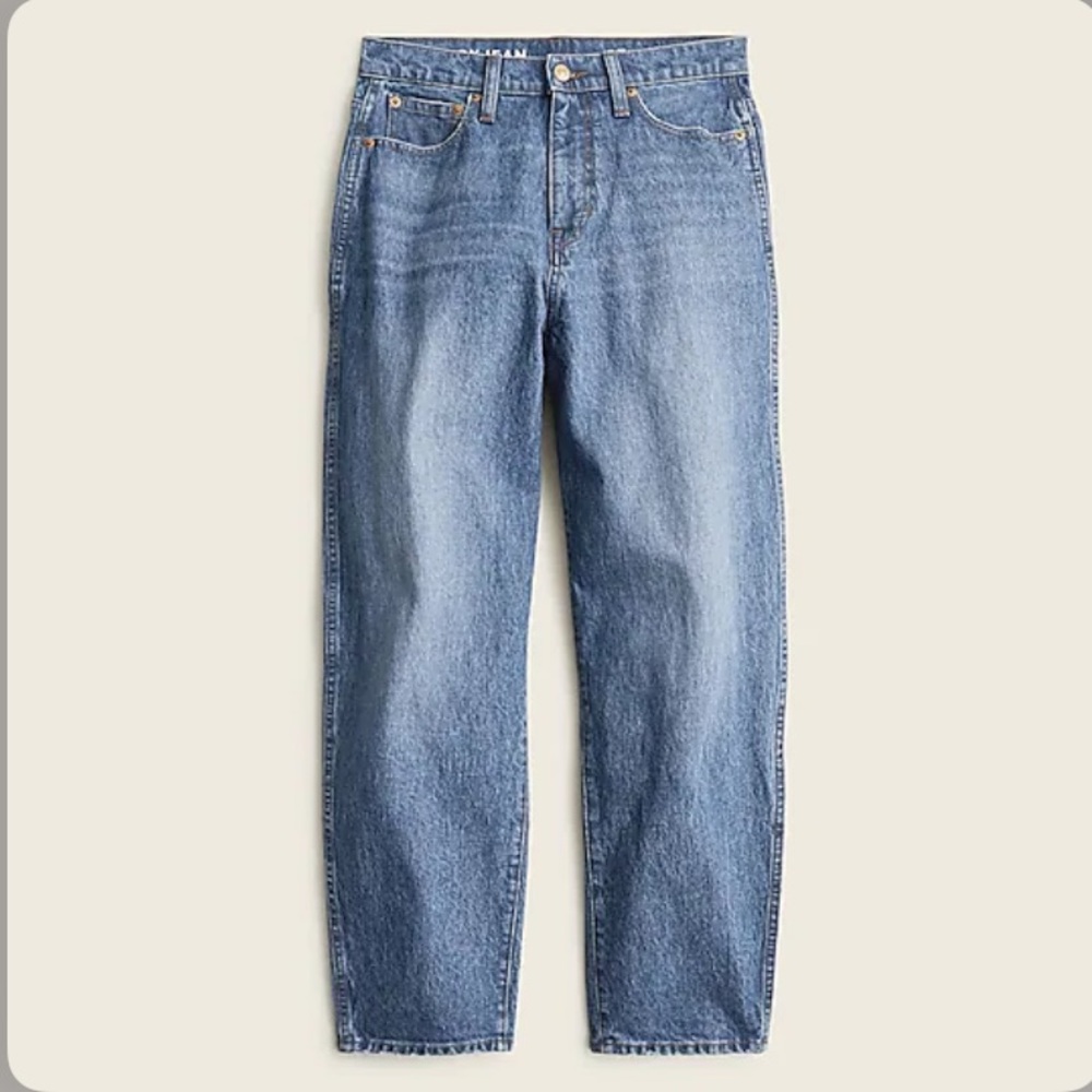 J. Crew NWT High-Rise Peggy Barrel Jean in Authentic Blue Wash